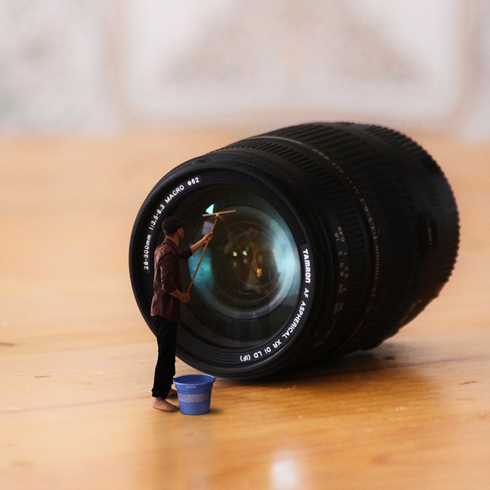 Cleaning the lens — surreal photography by Achraf Baznani